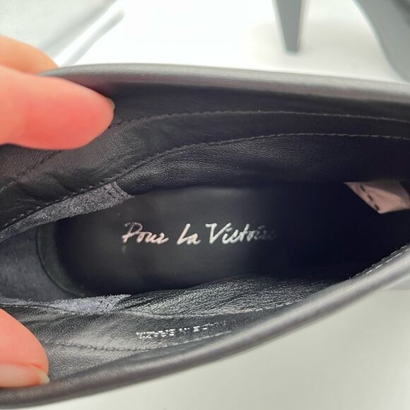 Pour La Victoire |Brenda| Black Leather Ankle Boots Size 8 - Picture 4 of 12